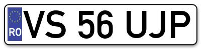 Placuta inmatriculare numar auto  VS-56-UJP, VS 56 UJP, VS56UJP