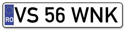 Placuta inmatriculare numar auto  VS-56-WNK, VS 56 WNK, VS56WNK