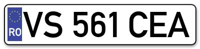 Placuta inmatriculare numar auto  VS-561-CEA, VS 561 CEA, VS561CEA