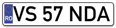 Placuta inmatriculare numar auto  VS-57-NDA, VS 57 NDA, VS57NDA