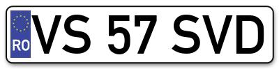 Placuta inmatriculare numar auto  VS-57-SVD, VS 57 SVD, VS57SVD