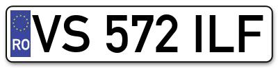 Placuta inmatriculare numar auto  VS-572-ILF, VS 572 ILF, VS572ILF