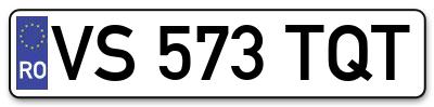 Placuta inmatriculare numar auto  VS-573-TQT, VS 573 TQT, VS573TQT
