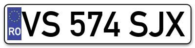 Placuta inmatriculare numar auto  VS-574-SJX, VS 574 SJX, VS574SJX