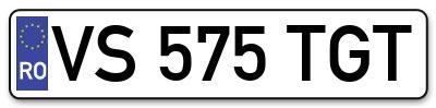 Placuta inmatriculare numar auto  VS-575-TGT, VS 575 TGT, VS575TGT