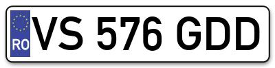 Placuta inmatriculare numar auto  VS-576-GDD, VS 576 GDD, VS576GDD