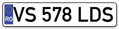Placuta inmatriculare numar auto  VS-578-LDS, VS 578 LDS, VS578LDS