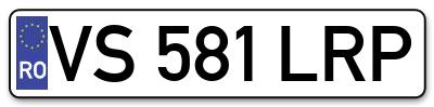 Placuta inmatriculare numar auto  VS-581-LRP, VS 581 LRP, VS581LRP