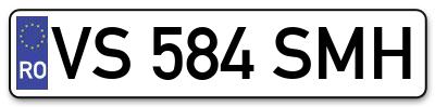 Placuta inmatriculare numar auto  VS-584-SMH, VS 584 SMH, VS584SMH