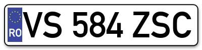 Placuta inmatriculare numar auto  VS-584-ZSC, VS 584 ZSC, VS584ZSC