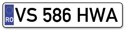 Placuta inmatriculare numar auto  VS-586-HWA, VS 586 HWA, VS586HWA