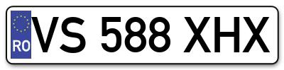 Placuta inmatriculare numar auto  VS-588-XHX, VS 588 XHX, VS588XHX