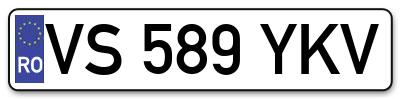Placuta inmatriculare numar auto  VS-589-YKV, VS 589 YKV, VS589YKV
