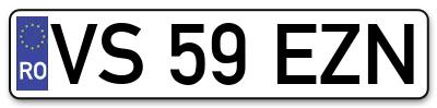 Placuta inmatriculare numar auto  VS-59-EZN, VS 59 EZN, VS59EZN