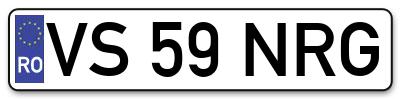 Placuta inmatriculare numar auto  VS-59-NRG, VS 59 NRG, VS59NRG