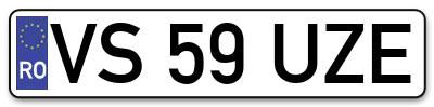 Placuta inmatriculare numar auto  VS-59-UZE, VS 59 UZE, VS59UZE