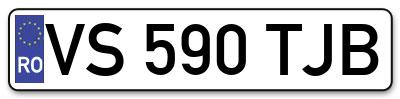 Placuta inmatriculare numar auto  VS-590-TJB, VS 590 TJB, VS590TJB