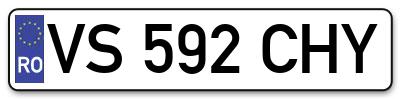 Placuta inmatriculare numar auto  VS-592-CHY, VS 592 CHY, VS592CHY