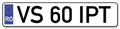 Placuta inmatriculare numar auto  VS-60-IPT, VS 60 IPT, VS60IPT