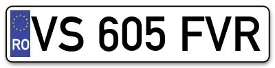 Placuta inmatriculare numar auto  VS-605-FVR, VS 605 FVR, VS605FVR