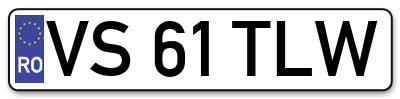Placuta inmatriculare numar auto  VS-61-TLW, VS 61 TLW, VS61TLW