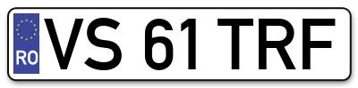 Placuta inmatriculare numar auto  VS-61-TRF, VS 61 TRF, VS61TRF