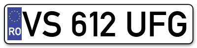 Placuta inmatriculare numar auto  VS-612-UFG, VS 612 UFG, VS612UFG