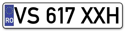 Placuta inmatriculare numar auto  VS-617-XXH, VS 617 XXH, VS617XXH