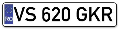 Placuta inmatriculare numar auto  VS-620-GKR, VS 620 GKR, VS620GKR