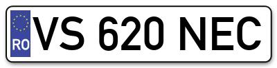 Placuta inmatriculare numar auto  VS-620-NEC, VS 620 NEC, VS620NEC