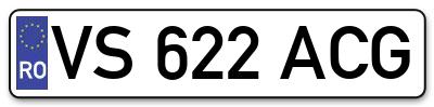 Placuta inmatriculare numar auto  VS-622-ACG, VS 622 ACG, VS622ACG