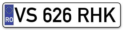 Placuta inmatriculare numar auto  VS-626-RHK, VS 626 RHK, VS626RHK