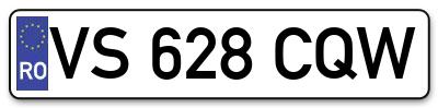 Placuta inmatriculare numar auto  VS-628-CQW, VS 628 CQW, VS628CQW