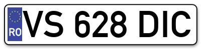 Placuta inmatriculare numar auto  VS-628-DIC, VS 628 DIC, VS628DIC