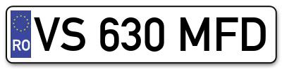 Placuta inmatriculare numar auto  VS-630-MFD, VS 630 MFD, VS630MFD