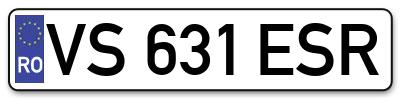 Placuta inmatriculare numar auto  VS-631-ESR, VS 631 ESR, VS631ESR