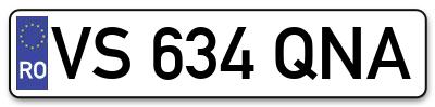 Placuta inmatriculare numar auto  VS-634-QNA, VS 634 QNA, VS634QNA
