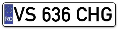 Placuta inmatriculare numar auto  VS-636-CHG, VS 636 CHG, VS636CHG