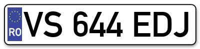 Placuta inmatriculare numar auto  VS-644-EDJ, VS 644 EDJ, VS644EDJ