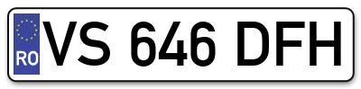 Placuta inmatriculare numar auto  VS-646-DFH, VS 646 DFH, VS646DFH