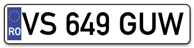 Placuta inmatriculare numar auto  VS-649-GUW, VS 649 GUW, VS649GUW