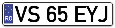 Placuta inmatriculare numar auto  VS-65-EYJ, VS 65 EYJ, VS65EYJ