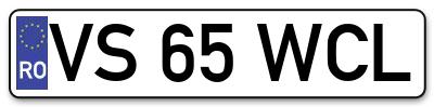 Placuta inmatriculare numar auto  VS-65-WCL, VS 65 WCL, VS65WCL