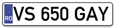 Placuta inmatriculare numar auto  VS-650-GAY, VS 650 GAY, VS650GAY