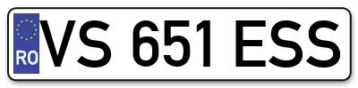 Placuta inmatriculare numar auto  VS-651-ESS, VS 651 ESS, VS651ESS