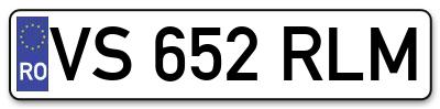 Placuta inmatriculare numar auto  VS-652-RLM, VS 652 RLM, VS652RLM
