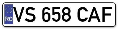 Placuta inmatriculare numar auto  VS-658-CAF, VS 658 CAF, VS658CAF