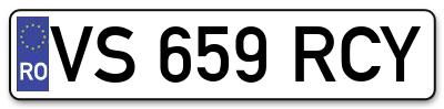 Placuta inmatriculare numar auto  VS-659-RCY, VS 659 RCY, VS659RCY
