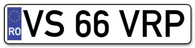 Placuta inmatriculare numar auto  VS-66-VRP, VS 66 VRP, VS66VRP
