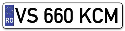 Placuta inmatriculare numar auto  VS-660-KCM, VS 660 KCM, VS660KCM